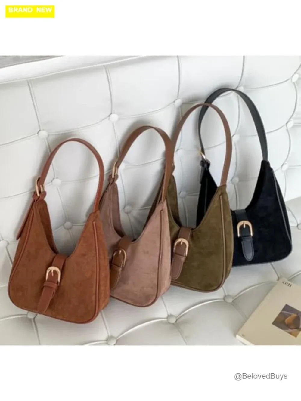 Slouchy Suede Hobo Bag Crossbody Shoulder Bag Travel Satchel Handbag